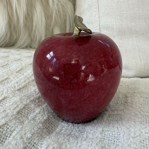 University Vermont UVM Paperweight Red Stone Gold Seal Apple Teacher Education - Picture 8 of 10